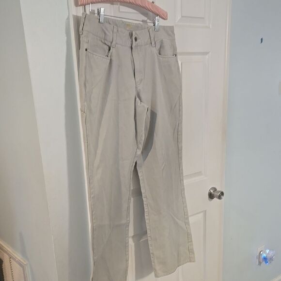 Beige Straight-Leg Pants - Picture 6 of 9